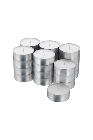 Tealight Mum, Beyaz, 9 Saat, 24 Adet beyaz