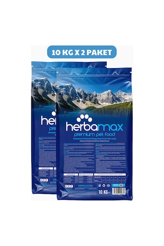 Herbamax Puppy Kuzu Etli ve Pirinçli Yavru Köpek Maması 2 x 10 KG