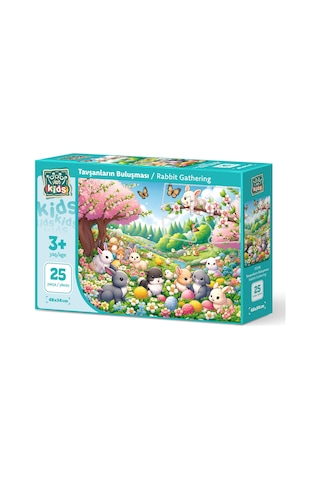 Art Çocuk Tavşanların Buluşması 25 Parça Puzzle