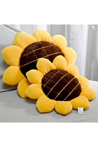 Wezone Güneş Çiçeği Desenli Yumuşak Yastık - Koltuk, Otomobil, Salon Kullanıma Uygun - 68 Cm Çaplı, 12 Cm Kalın, 0.9 Kg - Kadınlar İçin Konforlu Dayak Diğer