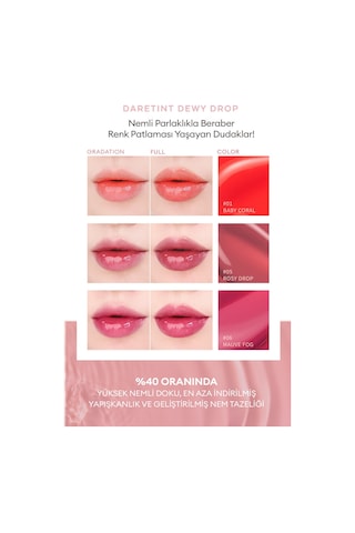 Missha Uzun Süre Kalıcı Nemli Bitiş Sunan Parlak Tint Dare Tint Dewy Drop 05 Rosy Drop