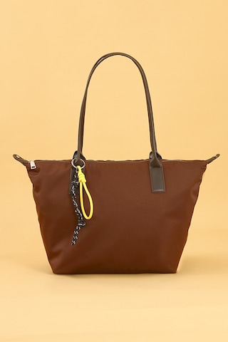Orijinal Geniş Hacimli Su Geçirmez Paraşüt Kumaş Shopper Trend Ve Şık Büyük Boy Omuz Ve Kol Çantası Kahverengi