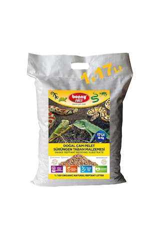 Bonnynice Bonny Nice Doğal Çam Pellet Sürüngen Taban Malzemesi 10 Kg 17 Lt 1 Adet