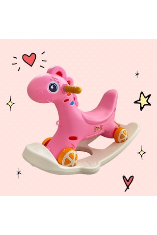 Sallanan Pembe Dinazor Sallanır Ve Tekerleklidir Sallanan Dino