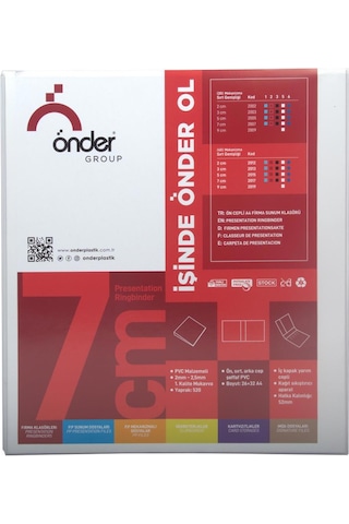 Önder 2 Halkalı Klasör Pvc Cepli 7 Cm - Beyaz Beyaz