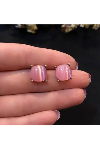 STELA KEDİ GÖZÜ KÜPE (PEMBE)