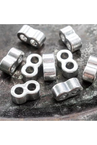 Kafebizu Boncuk Ayırıcı 10 Adet 16.5x9x9 Mm Gümüş Renkli 209195145