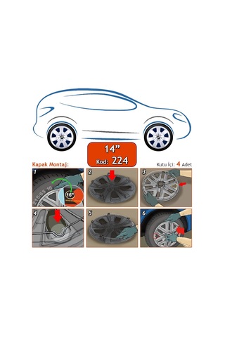 Volkswagen Jant Kapağı 14 inç Kırılmaz ve Esnek