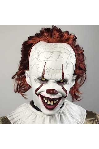 Ürpertici Pennywise Joker Maskesi Cosplay Korku Evil Şeytan Diğer