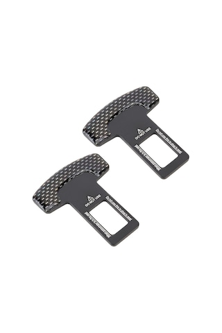 2'si 1 Arada Araba Karbon Fiber Emniyet Emniyet Kemeri Tokası Klipsi Siyah