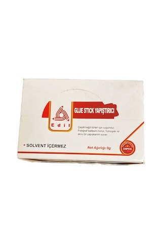 Edil Glue Stick Yapıştırıcı 9g - 24'lü Kutu Solvent İçermez Çeşitli Kağıt Türleri İçin