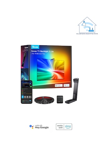 Govee Envisual Led 3 Lite Tv Arkası Led Şerit Ambiyans Aydınlatma Tv Renk Senkronizasyonu 75-85 İnc Tv'ler İle Uyumludur