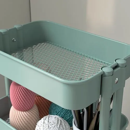 Ikea Råskog Servis Arabası , Bej, 35x45x77 Cm, Kapaksız Açık Turkuaz