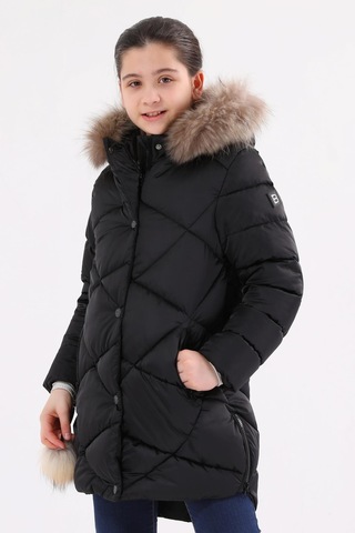 Benitto Kids Kız Çocuk Mont 51273-Siyah