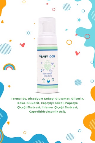 Baby Icon Organik Vegan Yenidoğan Köpük Şampuan