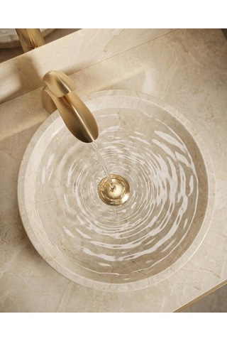Luca Uzun Lavabo Bataryası Parlak Altın Parlak Gold