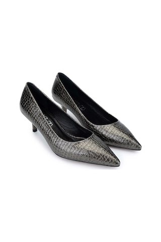 Tamer Tanca Kadın Hakiki Deri Antrasit Stiletto Ayakkabı 886 01 Bn Ayk Sk24-25 Antrasıt Fsly Bsk Antrasit