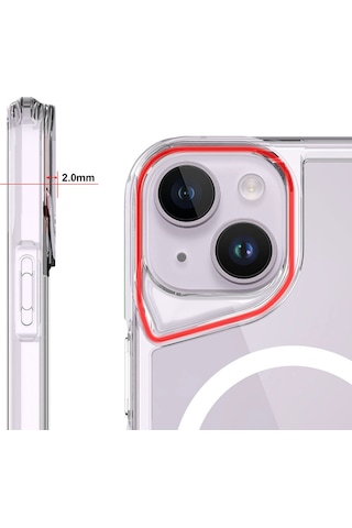 Apple Uyumlu iPhone 13 Kılıf Şarj Özellikli T-max Magsafe Şeffaf Kapak