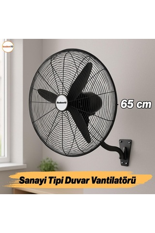 Ayrex Sanayi Tipi 65 Cm 190 W Duvar Vantilatörü Endüstriyel Geniş Sessiz Duvara Monte Fan