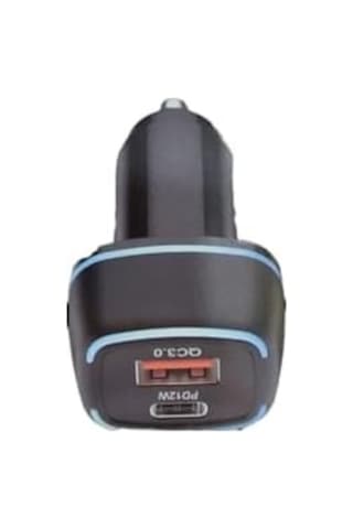 Cr01 Araç Şarj Adaptörü Dual Port Pd Araç Şarjı Yeni Nesil Pd + Standart Usb Ledli A Kalite Araç Şarj Başlık Fast Siyah