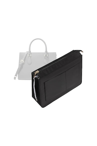 Fochsia S Gri Çok Cepli Dayanıklı Kadın Çantası Organizer İç Düzenleyici Saklama Torbası Ahşap