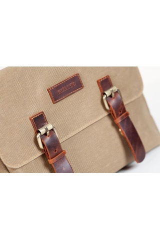 Gillario Design 01 Kanvas - Deri Camel Omuz Çantası