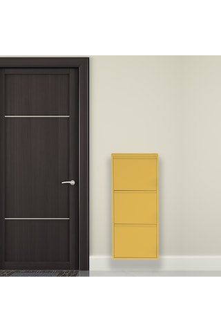 3'lü Metal Ayakkabılık - Sarı