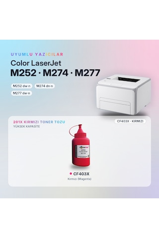 Hp 201x Cf403x Toner Tozu Kırmızı 80gr / Color Laserjet Pro M252 / M274 / M277