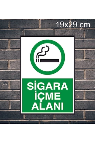 Sigara İçme Alanı Metal Uyarı Levhası