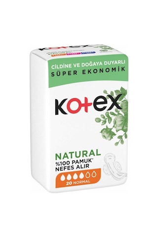 Kotex Natural Hijyenik Ped Pamuk Normal 20'li