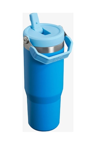 Stanley Kişiye Özel The Iceflow Flip Straw Pipetli Termos Bardak Stanley 0.89 L Özel İsimli Mavi