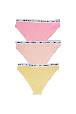 Parlingerie Kadın 3lü Slip Külot Pembe-sarı-somon Pembe - Sarı - Somon