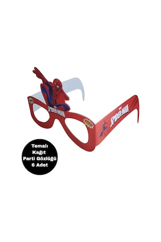 Örümcek Adam Temalı Kağıt Gözlük 6 Adet Parti Gözlüğü Tüm Yaşlar