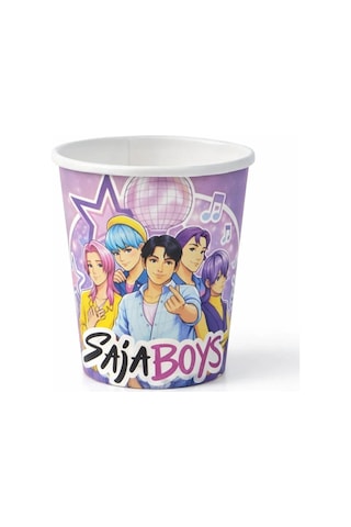 Saja Boys Huntrix Demon Hunters K Pop Karton Bardak 8 Adet 7x7,5 Cm Doğum Günü Parti Seti