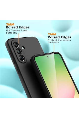 Samsung Galaxy Uyumlu A36 Kılıf Renkli Silikon+9h Ekran Koruyucu Cam Set