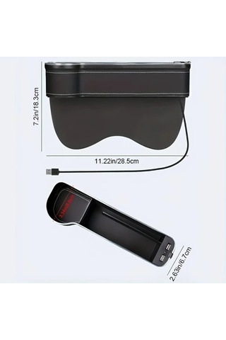 Xuweiwei 2 Adet Beige Color Araç Koltuğu Arası Organizörü Yerleşik Telefon Tutucu Hızlı Şarj Ve Led Ambient Işık