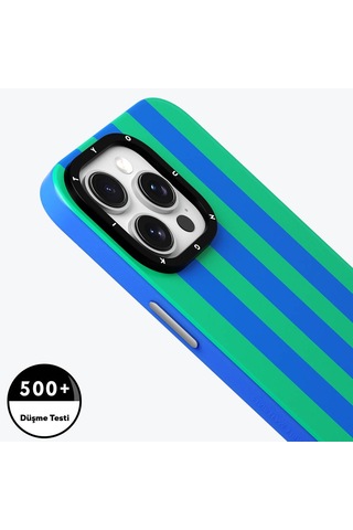 Apple Uyumlu iPhone 14 Pro Max Kılıf Magsafe Şarj Özellikli Youngkit Striped Piano Keys Serisi Kapak Mavi