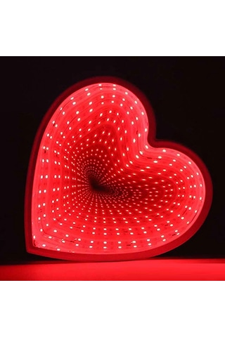 3d Heart Tunnel Lamp Red Led Light 3d Işıklı Dekor Kalp Işık Usb+pilli Led Işık Dekor Masa Lambası Yılbaşı Işıkları