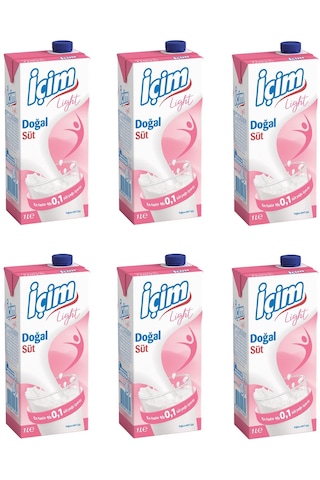 İçim Light Süt 1 Lt X 6 Adet
