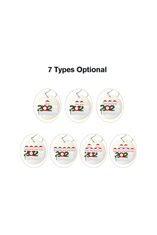 Fortunelane 2020 Evde İzole Anısına Ahşap Noel Ağacı, 4 Adet, 8cm, Kolay Asma, Özel Hediye