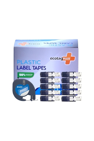Ecotagplus Dymo Letratag Muadili Plastik Serit Etiket Eco Paket 10 L