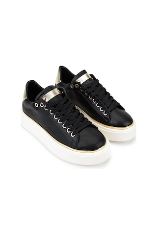 Tamer Tanca Kadın Suni Deri Siyah/gold Sneakers & Spor Ayakkabı 1009 2734 Bn Ayk Y26 Sıyah/lıght Gold Siyah - Altın