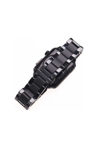 Watch Ultra 49mm Kordon Mat Seramik Metal Strap Kayış Clo- Parlak Siyah