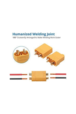 Monyee Xt90 60a Akıllı Akü Bağlantı Seti - Rc Araba/bot İçin Isı Dayanıklı 10 Çift Erkek+dişi Konnektör Isı Sıkma Tüpü İçerir