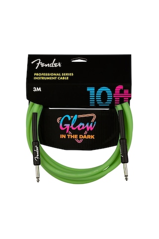 Fender 3 Metre Professional Glow İn The Dark Cable 3 Metre Yeşil Kablo