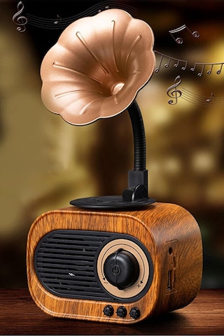 Nostaljik Mini Gramafon Şeklinde Bluetooth Hoparlör Radyo Usb Aux Bluetooth Yüksek Ses Kalitesi Kahverengi - 900480431 Nostaljik Mini Gramafon Şeklinde Bluetooth Hoparlör Radyo Usb Aux Bluetooth Yüksek Ses Kalitesi Kahverengi - 900480431