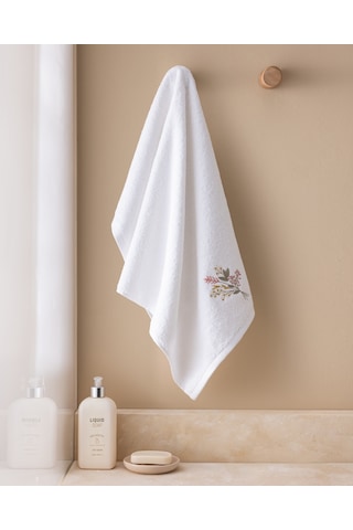Madame Coco Arsor %100 Pamuk Nakışlı Yüz Havlusu - Beyaz - 50x76 Cm 8684427301241 Çok Renkli