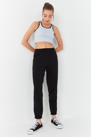 Tommy Life Taş Basic Sıfır Kol Dar Kalıp U Yaka Kadın Crop Top Atlet - 97162 Taş