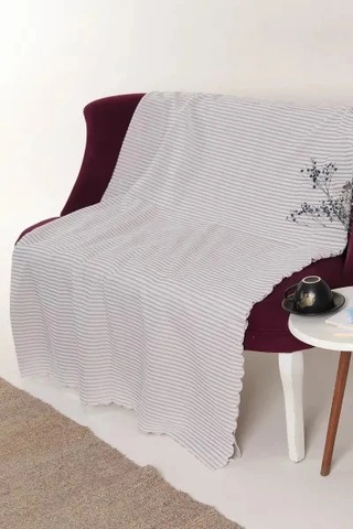 Fitilli Koltuk Örtüsü 170 X 210 Cm Gri