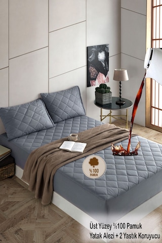 Formeya %100 Pamuk Set Renkli Alez Kapitone Sıvı Geçirmez Set